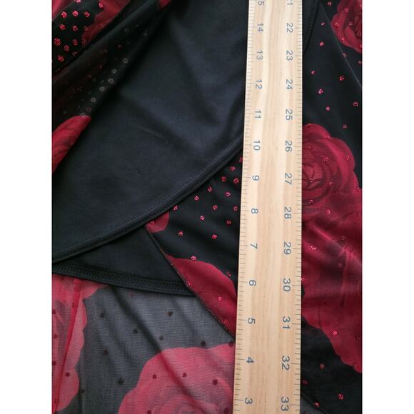 VTG Byer Too Dress 90s Y2K Floral Maxi Sheer Glam Goth Fairy Whismigoth USA Rose - Picture 4 of 14